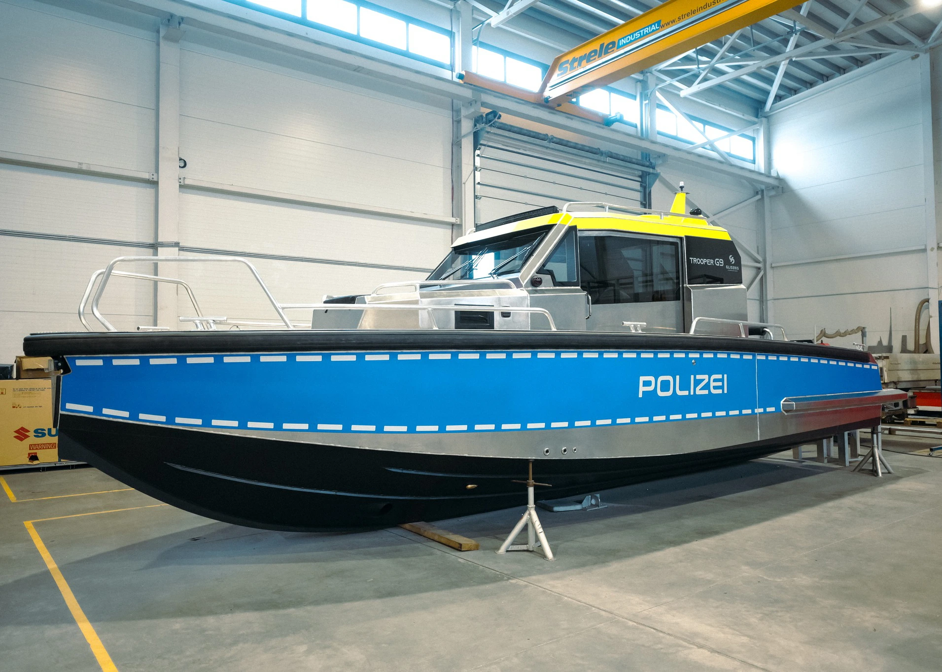 Gliseris aluminium vessel prepared with Maritronix CAN-bus control architecture for autonomous vessel and USV applications