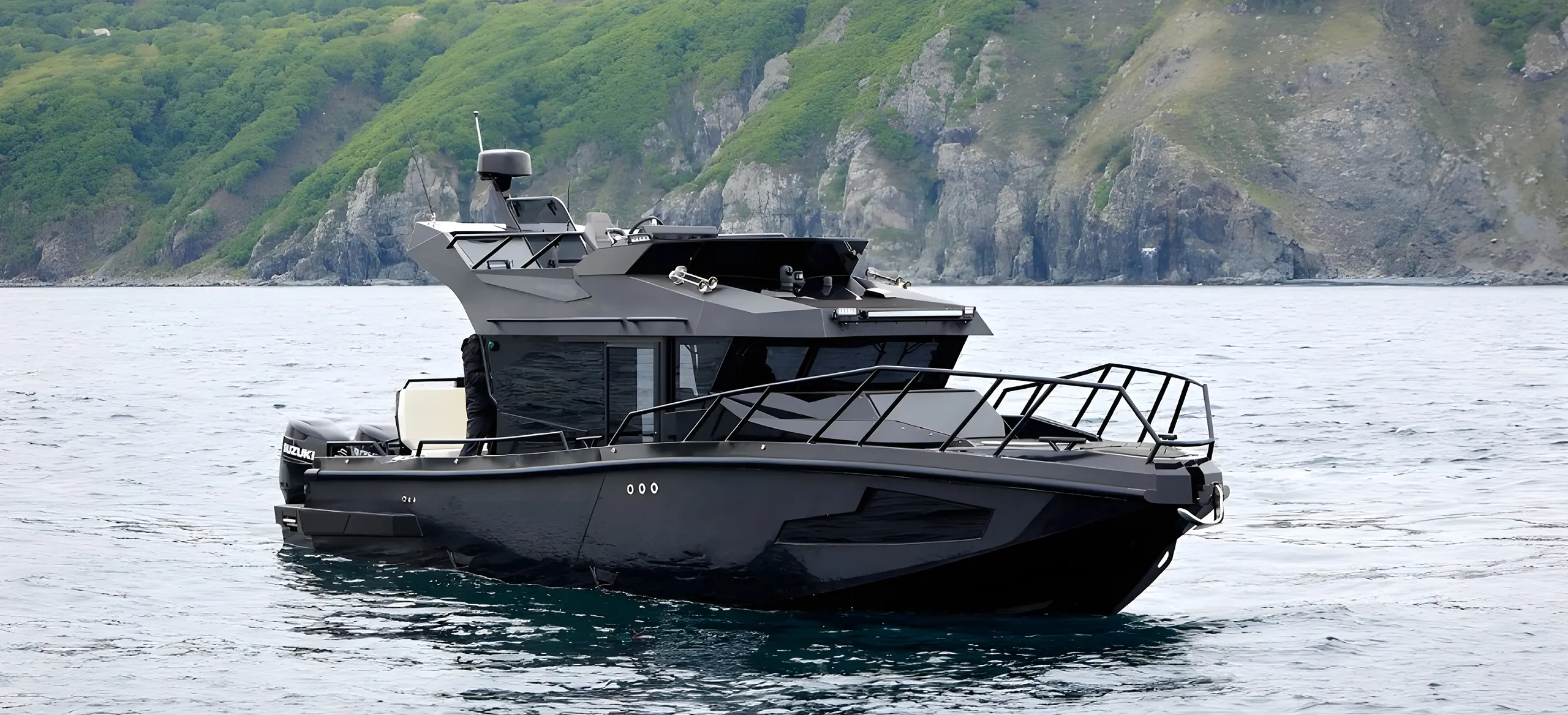 Autonomous marine vessel equipped with advanced navigation and control systems