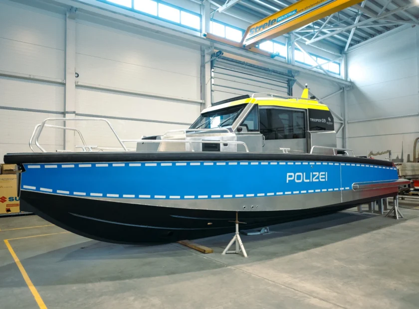 Gliseris aluminium vessel prepared with Maritronix CAN-bus control architecture for autonomous vessel and USV applications