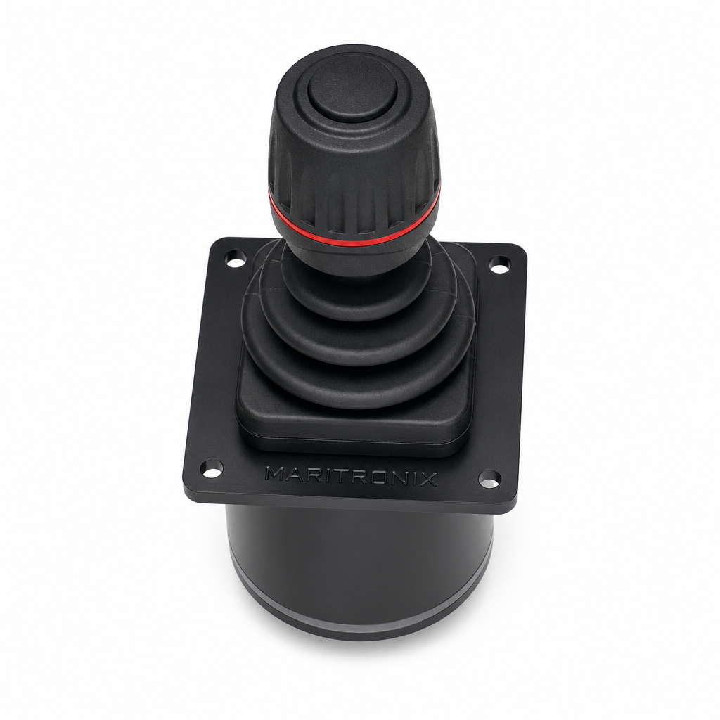 Maritronix JX-3 Docking Joystick angled product view for yacht docking and close-quarter manoeuvring.