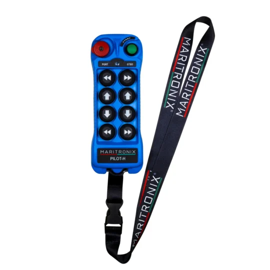 PILOT-H wireless yacht remote control with safety strap by Maritronix for engines, thrusters, and anchor windlass