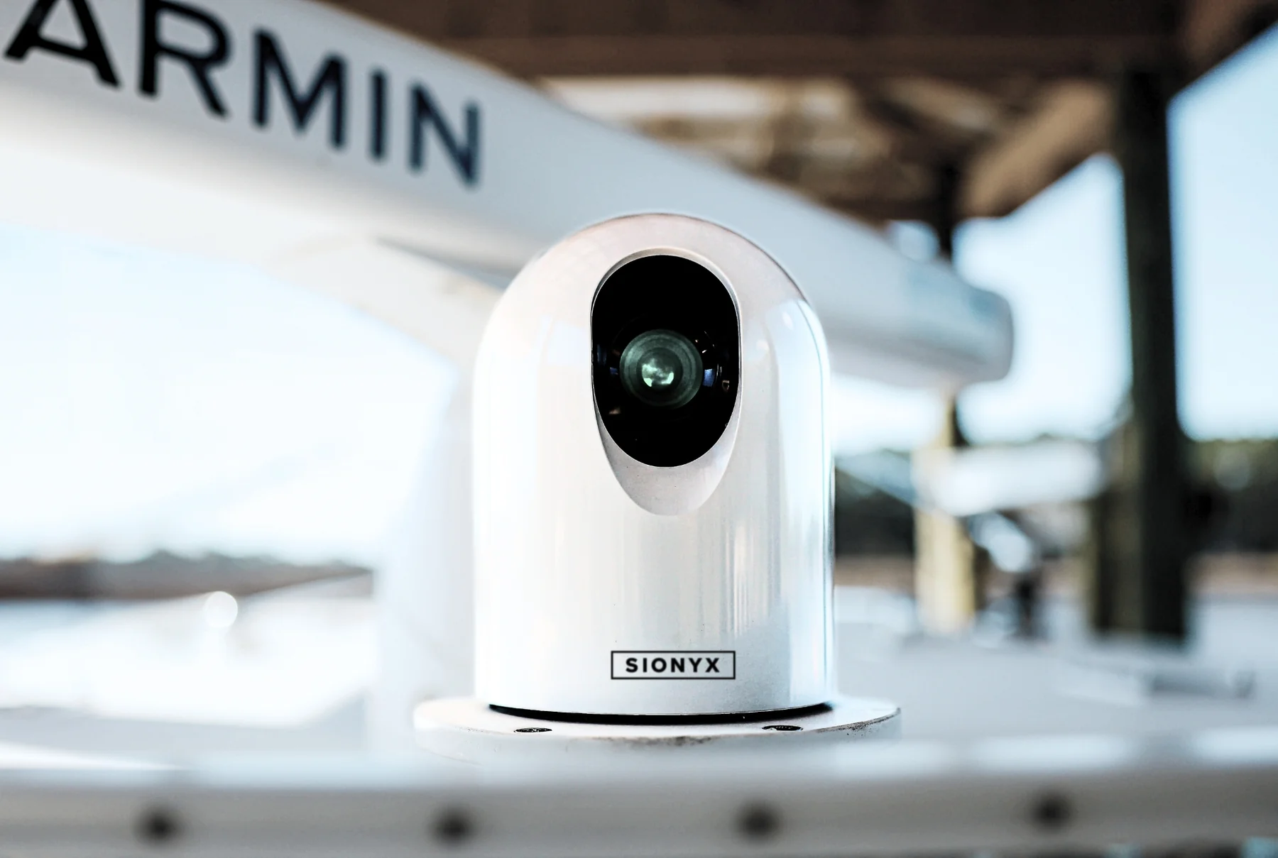SIONYX Nightwave Digital marine night vision camera installed with Garmin marine electronics